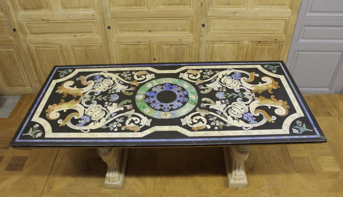 Table Rectagulaire En Scagliola Début XX