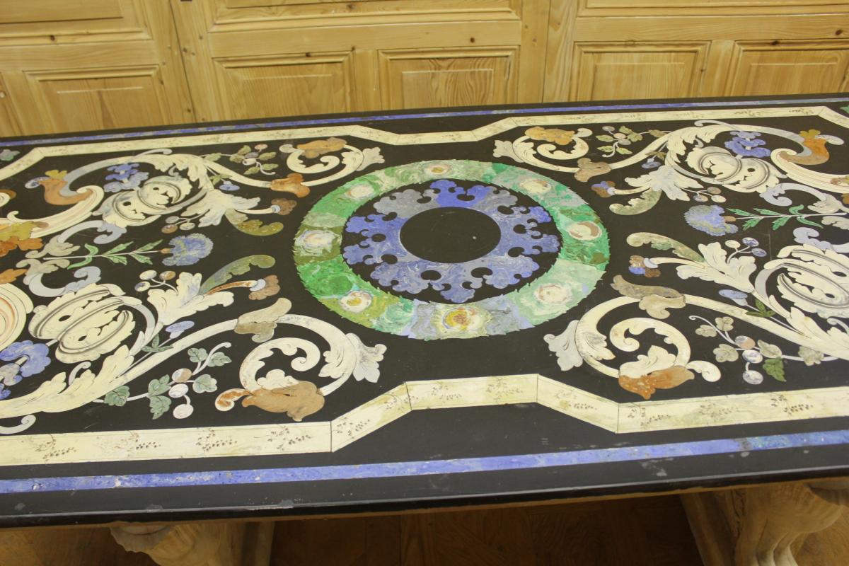 Table Rectagulaire En Scagliola Début XX-photo-1