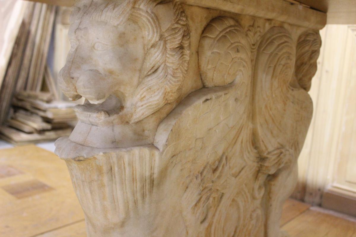 Table Rectagulaire En Scagliola Début XX-photo-4