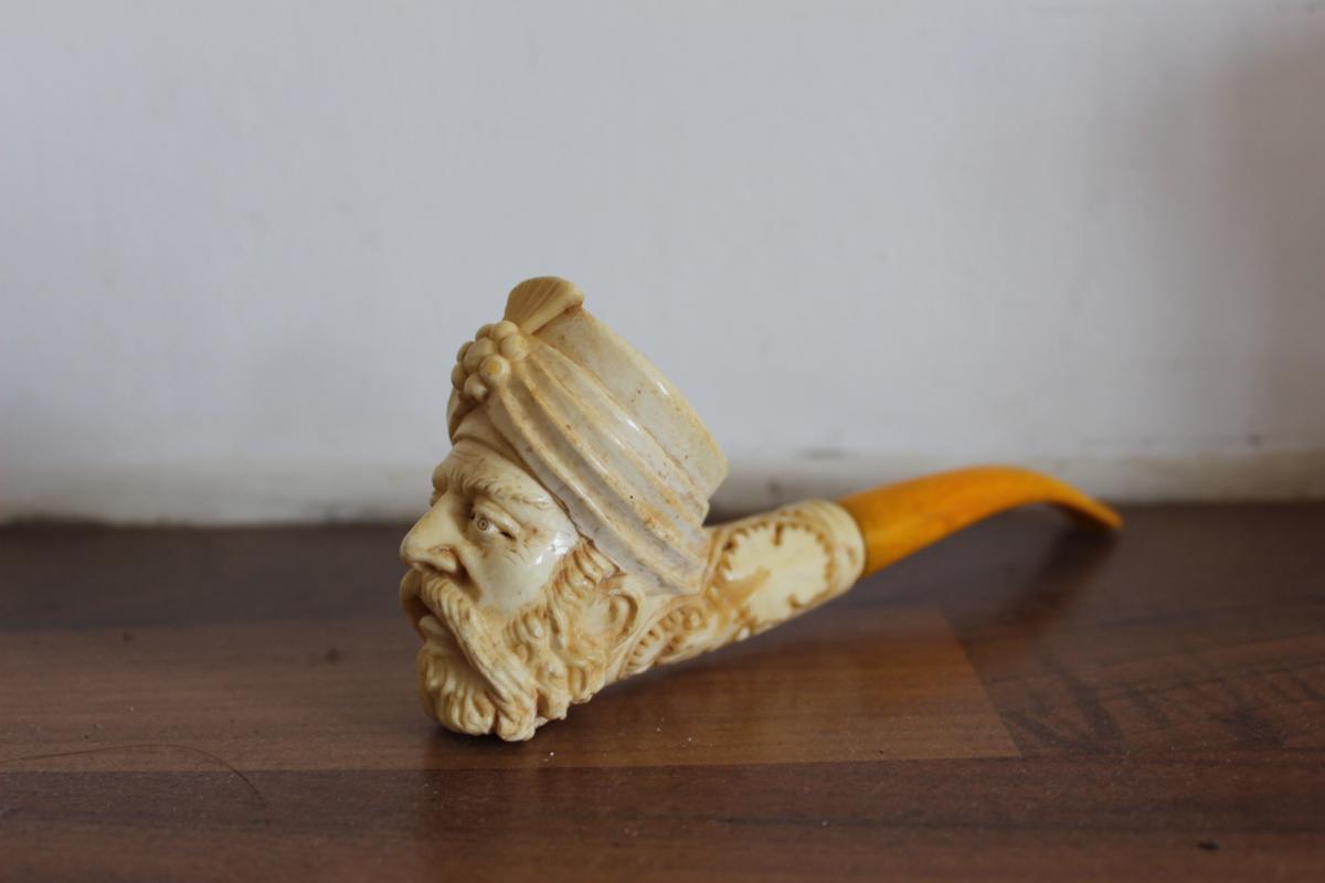 Pipe En écume Représentant Un Hindou XIX