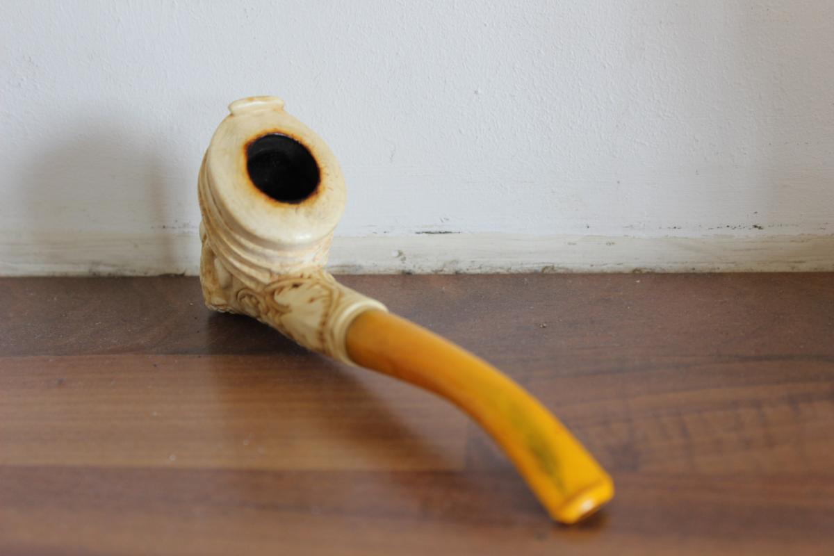 Pipe En écume Représentant Un Hindou XIX-photo-4