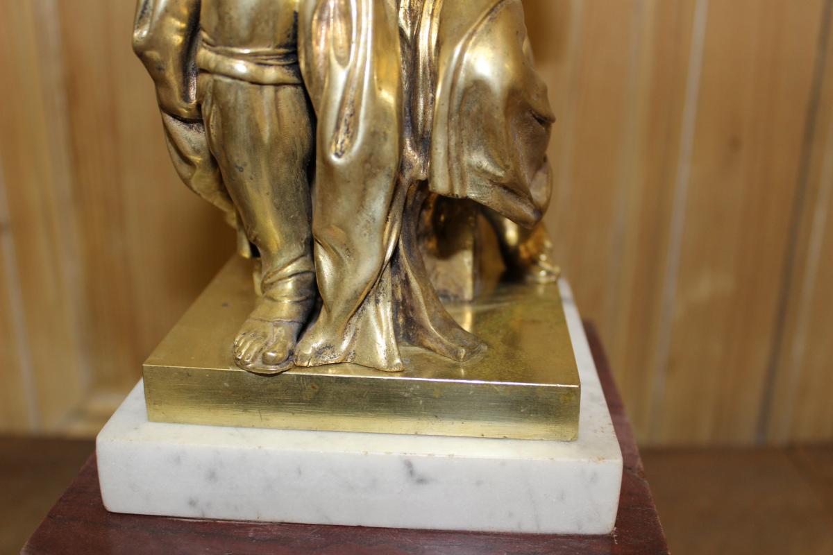 Gilded Bronze Moses Holding The Tables Of The Law After Michelangelo-photo-4