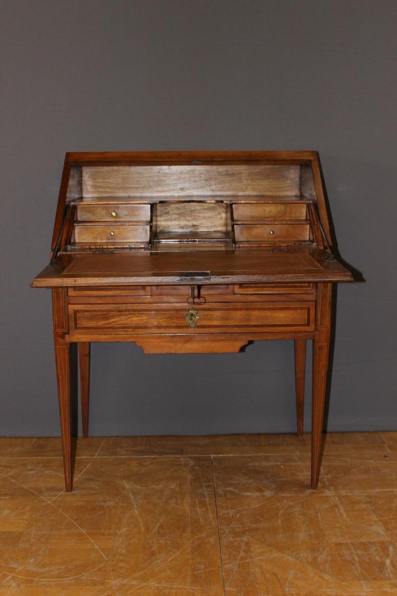 Bureau Donkey Louis XVI In Marquetry XVIII-photo-2