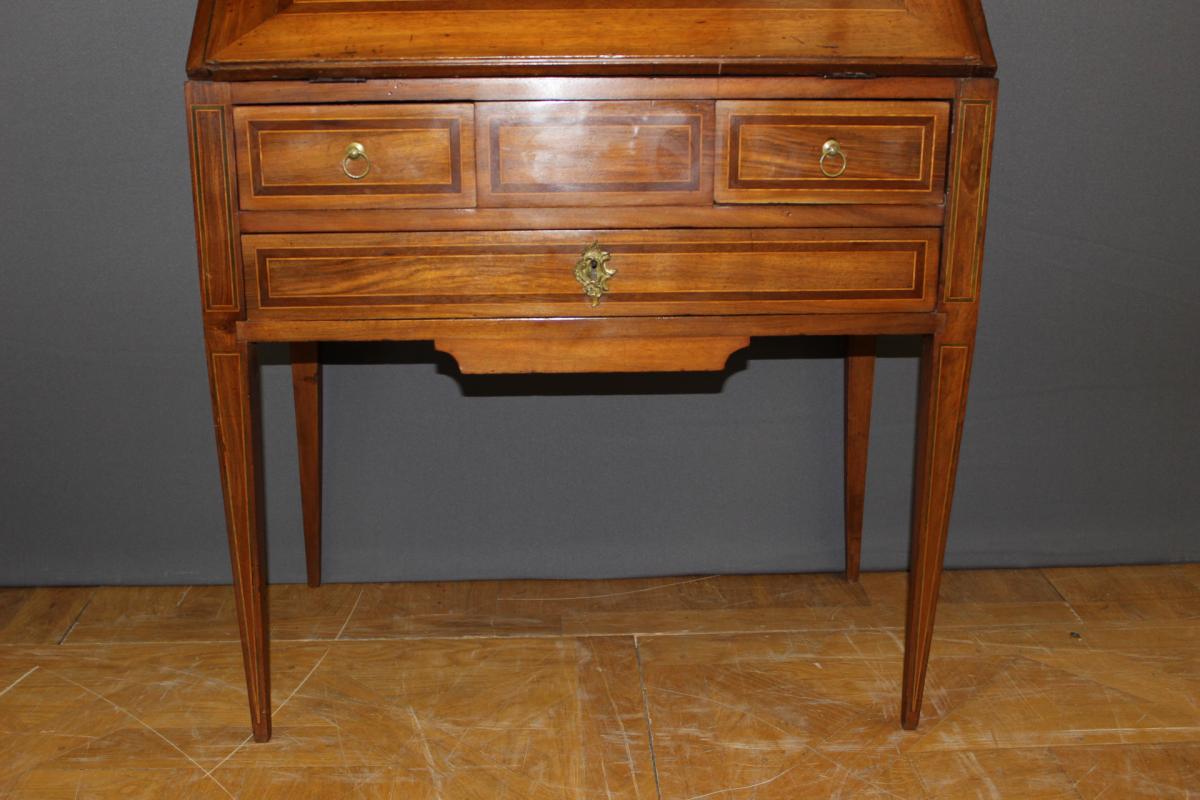 Bureau Donkey Louis XVI In Marquetry XVIII-photo-1