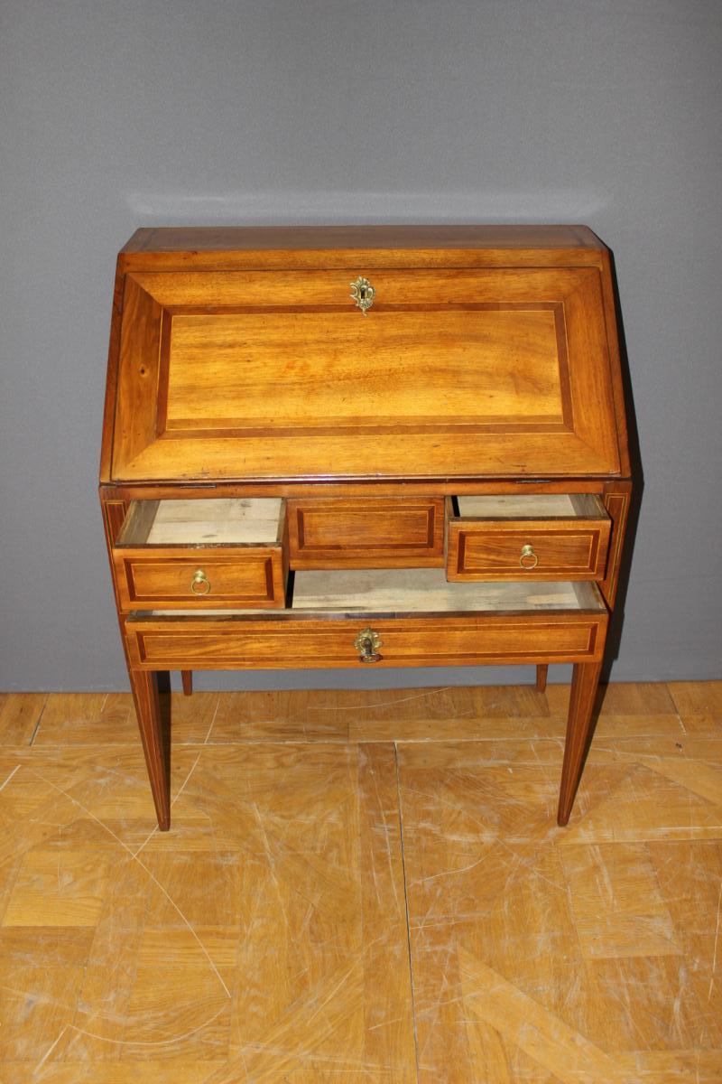 Bureau Donkey Louis XVI In Marquetry XVIII-photo-2