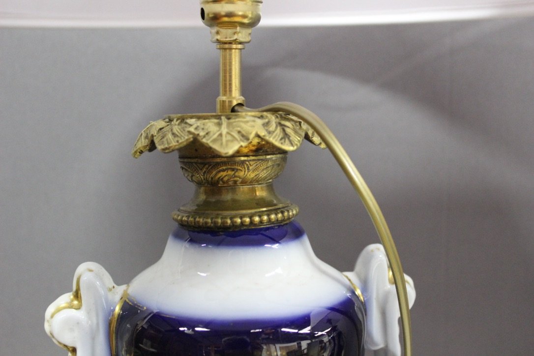 Pair Of Lamps Porcelain Bayeux End XIX-photo-5