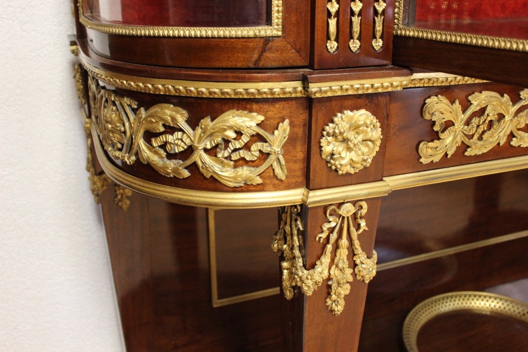 Argentier Of Napoleon III Period And Louis XVI Style In Mahogany-photo-2