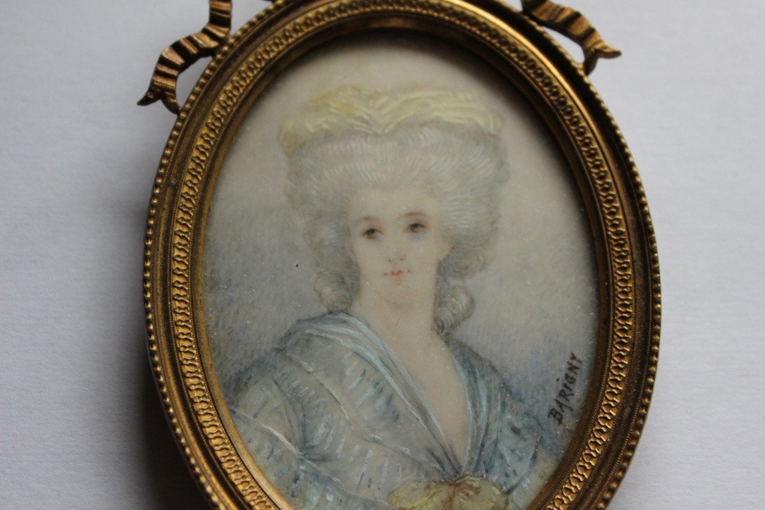 Miniature On Ivory Portrait Of Madame Necker End XIX-photo-3