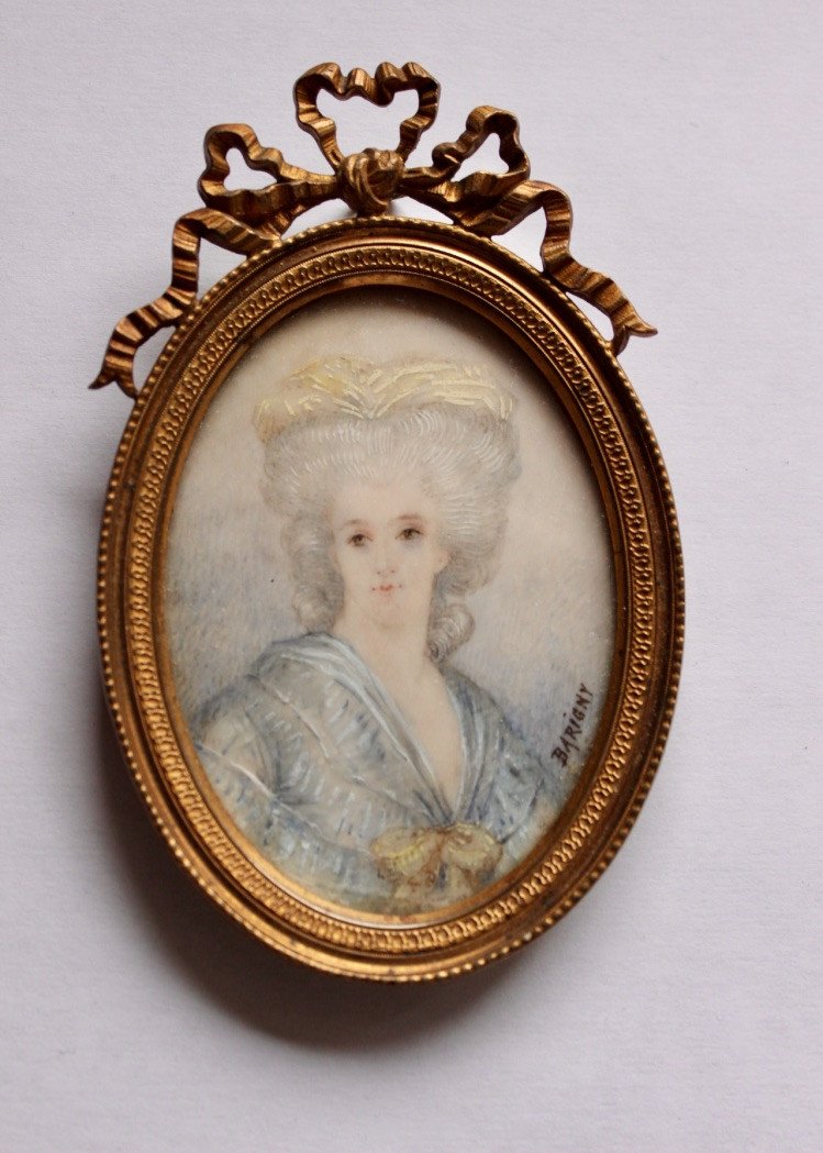 Miniature On Ivory Portrait Of Madame Necker End XIX