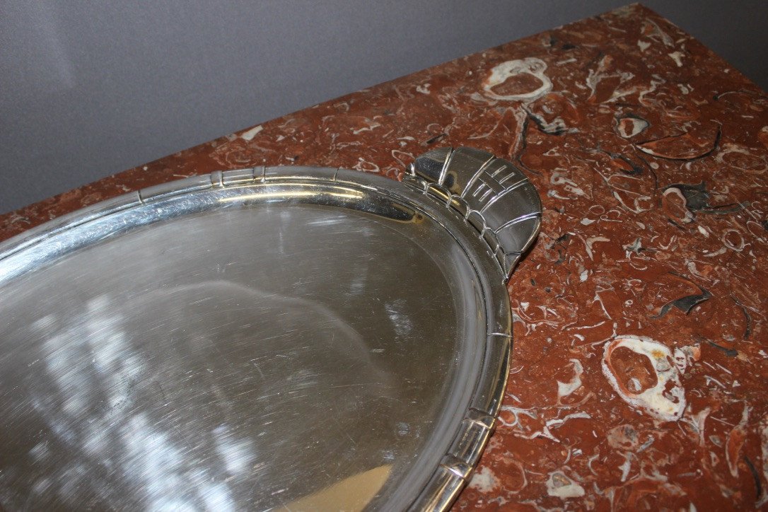 Art Deco Period Silver Metal Tray-photo-6