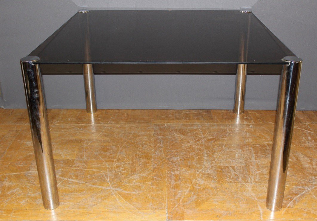 Chrome And Glass Dining Table 1970-photo-4