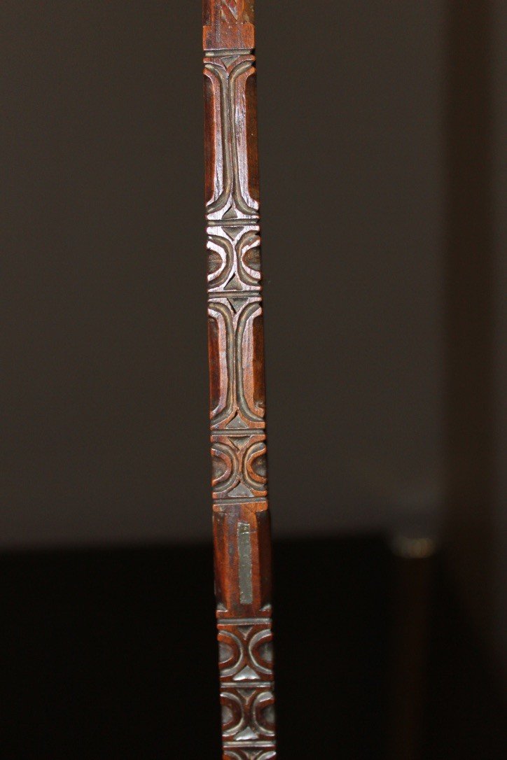 Distaff And Its Support In Wood And Pewter XIX-photo-2