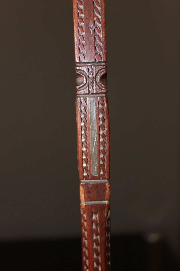 Distaff And Its Support In Wood And Pewter XIX-photo-3