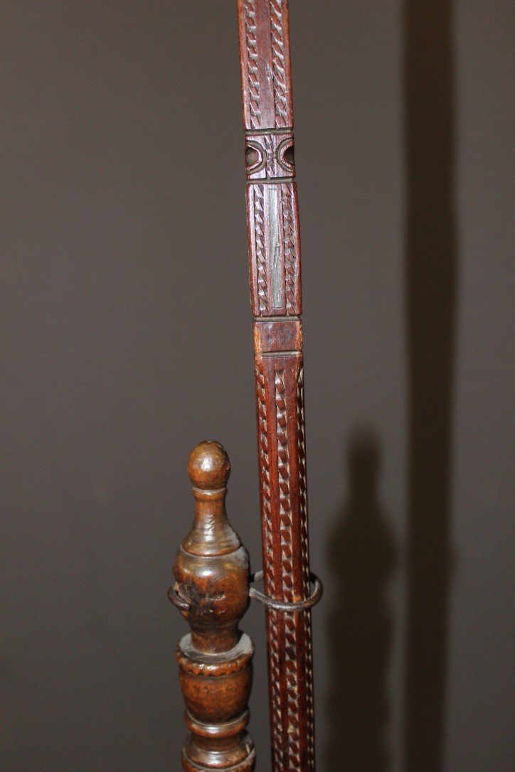 Distaff And Its Support In Wood And Pewter XIX-photo-2