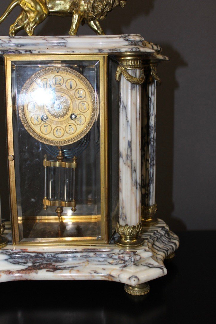 Louis XVI Style Clock With Lion End XIX-photo-3