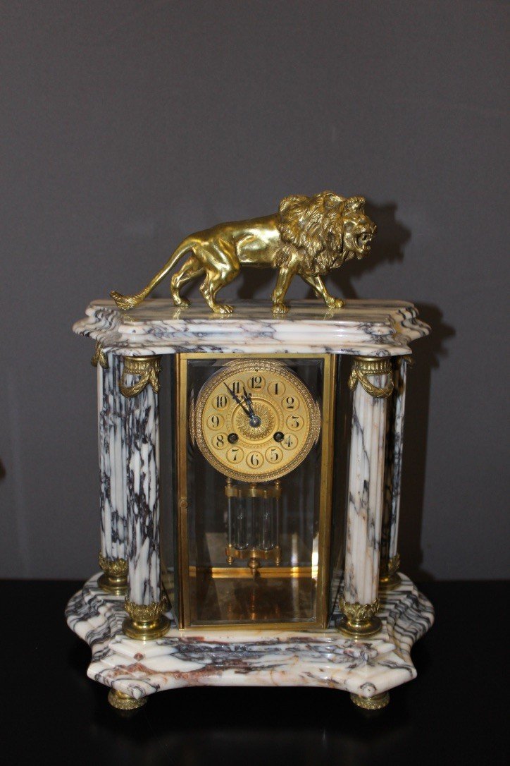 Louis XVI Style Clock With Lion End XIX-photo-8