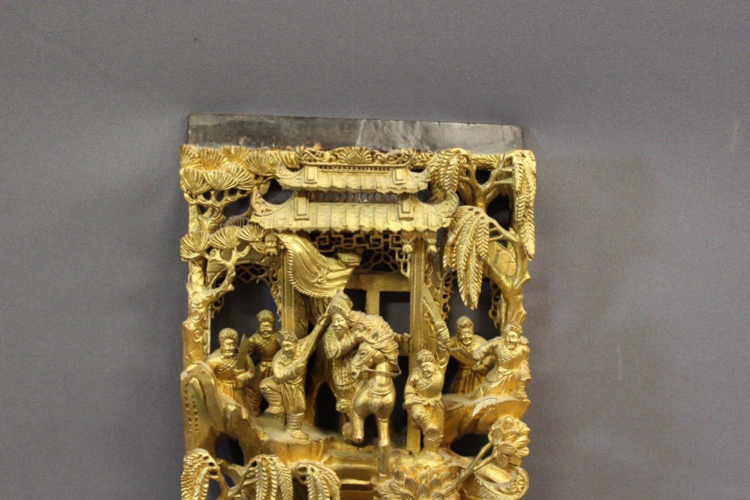 High Relief In Carved And Gilded Wood China XX-photo-3
