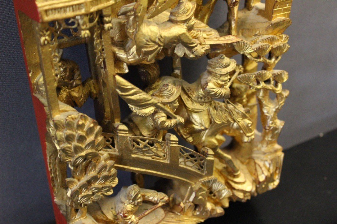 High Relief In Carved And Gilded Wood China XX-photo-3