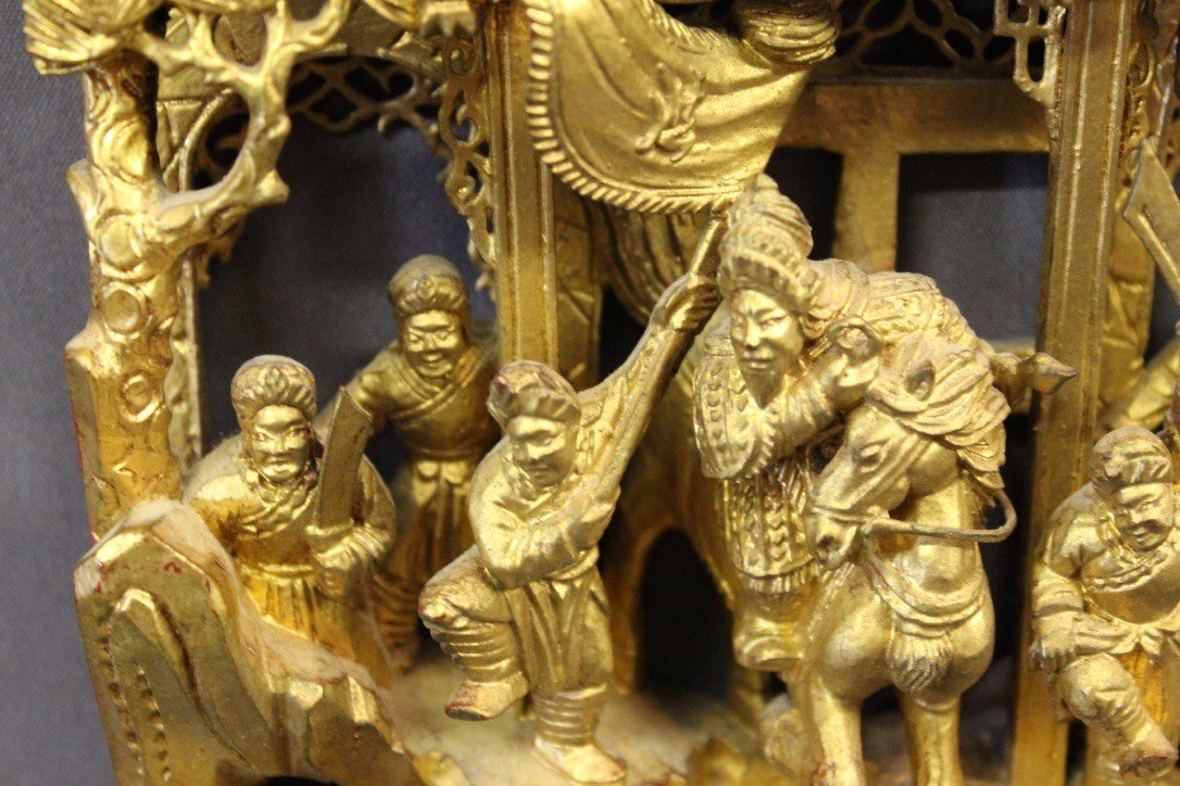 High Relief In Carved And Gilded Wood China XX-photo-5