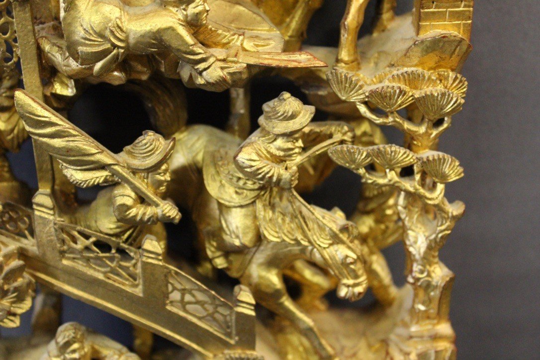 High Relief In Carved And Gilded Wood China XX-photo-6