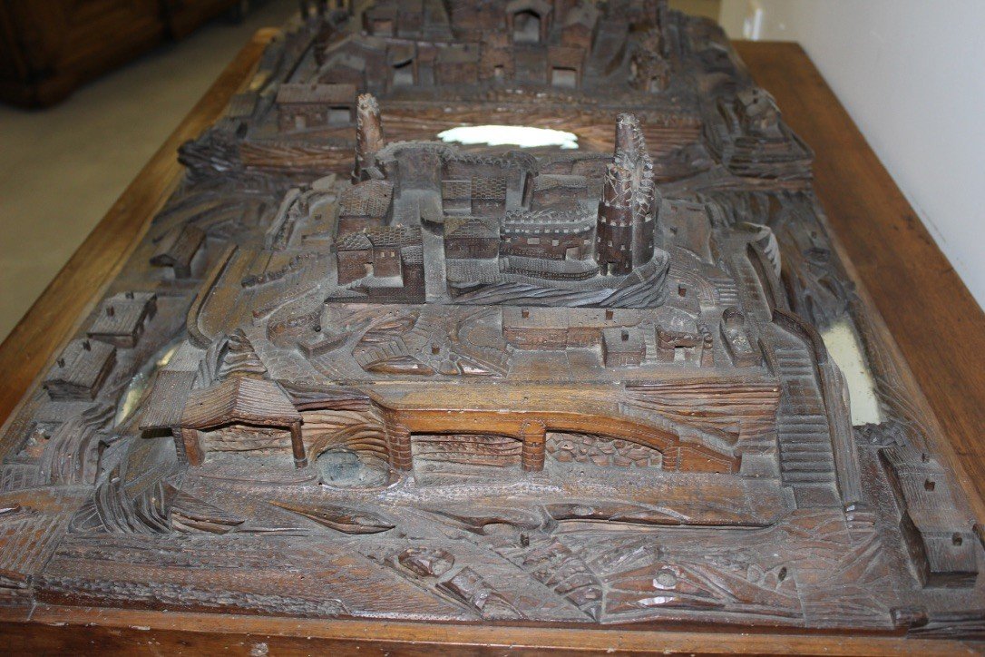 Maquette De Village En Noyer XIX-photo-4