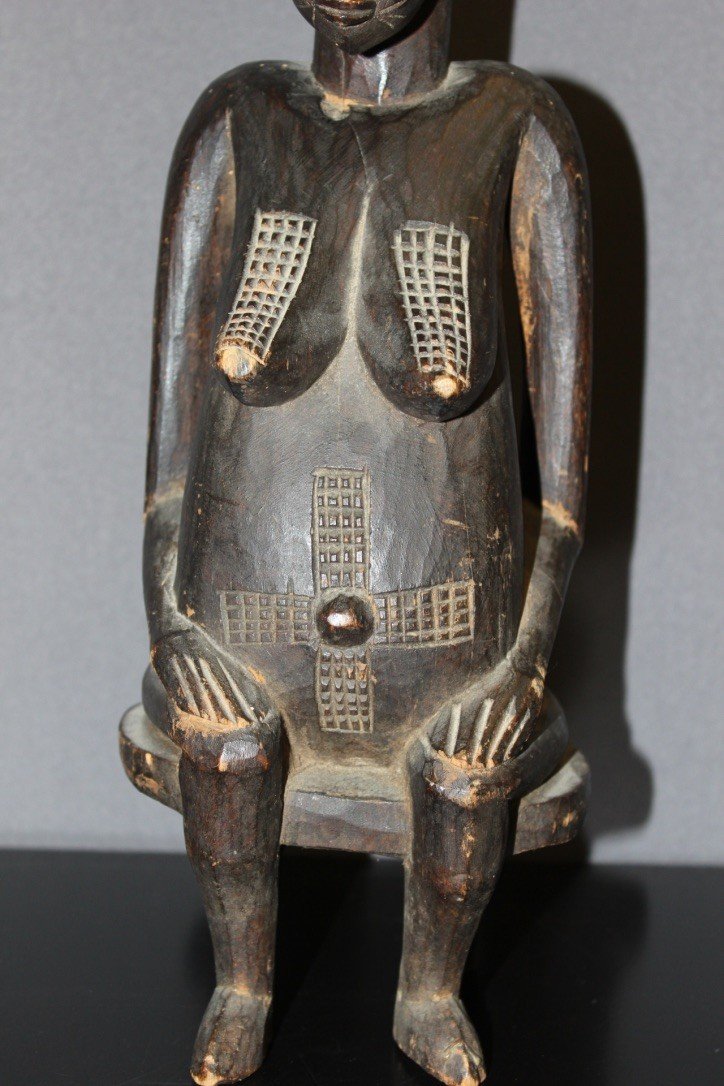 Sculpture Senoufo De Femme Côte d'Ivoire époque Coloniale-photo-1