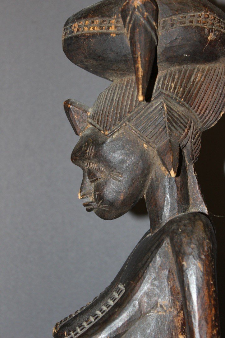 Sculpture Senoufo De Femme Côte d'Ivoire époque Coloniale-photo-2