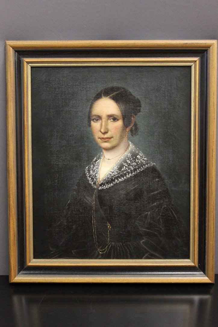 Oil On Canvas Representing A Woman XIX-photo-2