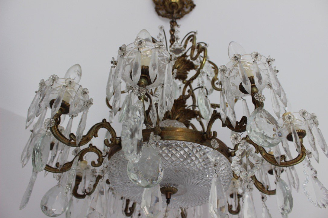 Louis XV Style Bronze And Crystal Chandelier-photo-4
