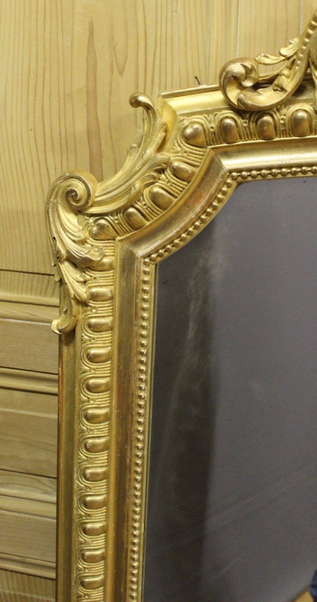 Miroir De Style Louis XV En Bois Et Stuc Doré XIX-photo-2