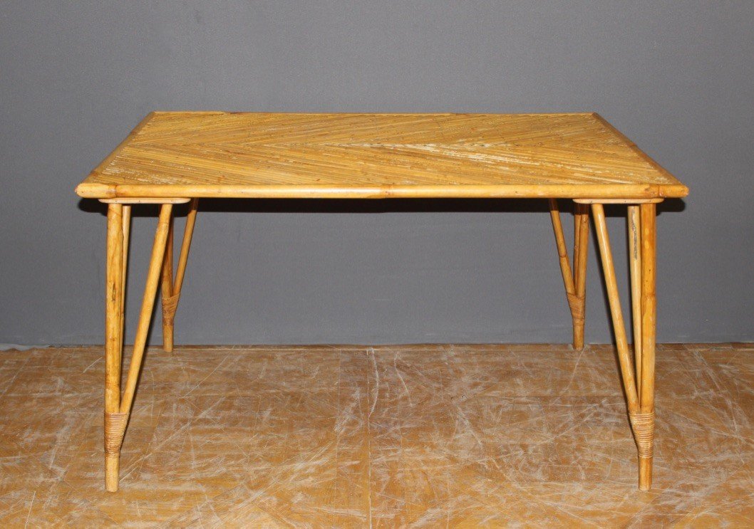 Rattan Table Around 1950-photo-2