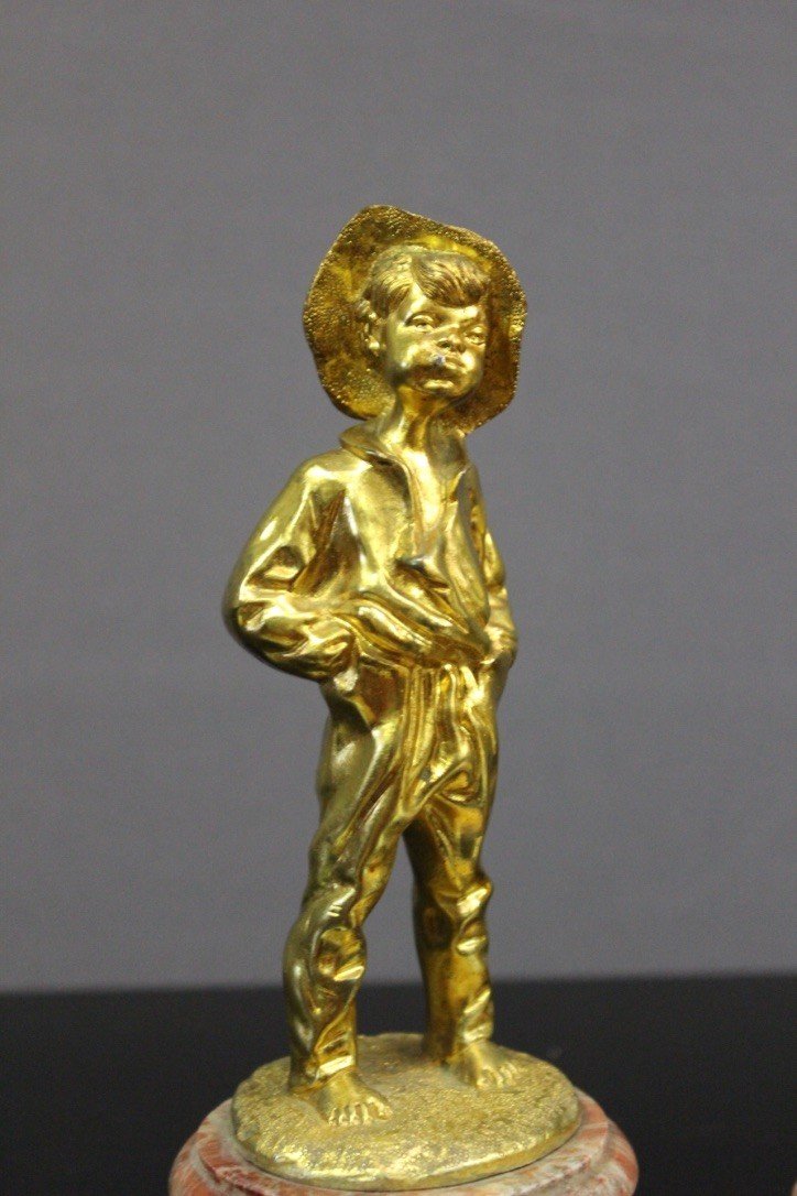 Paire de sculptures en bronze " les enfants fumeurs " fin XIX-photo-3