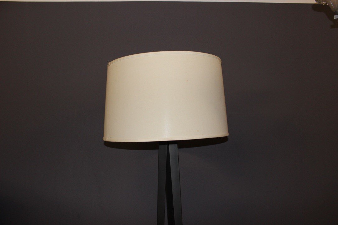 Floor Lamp In Black Lacquered Steel Circa 1980-photo-4