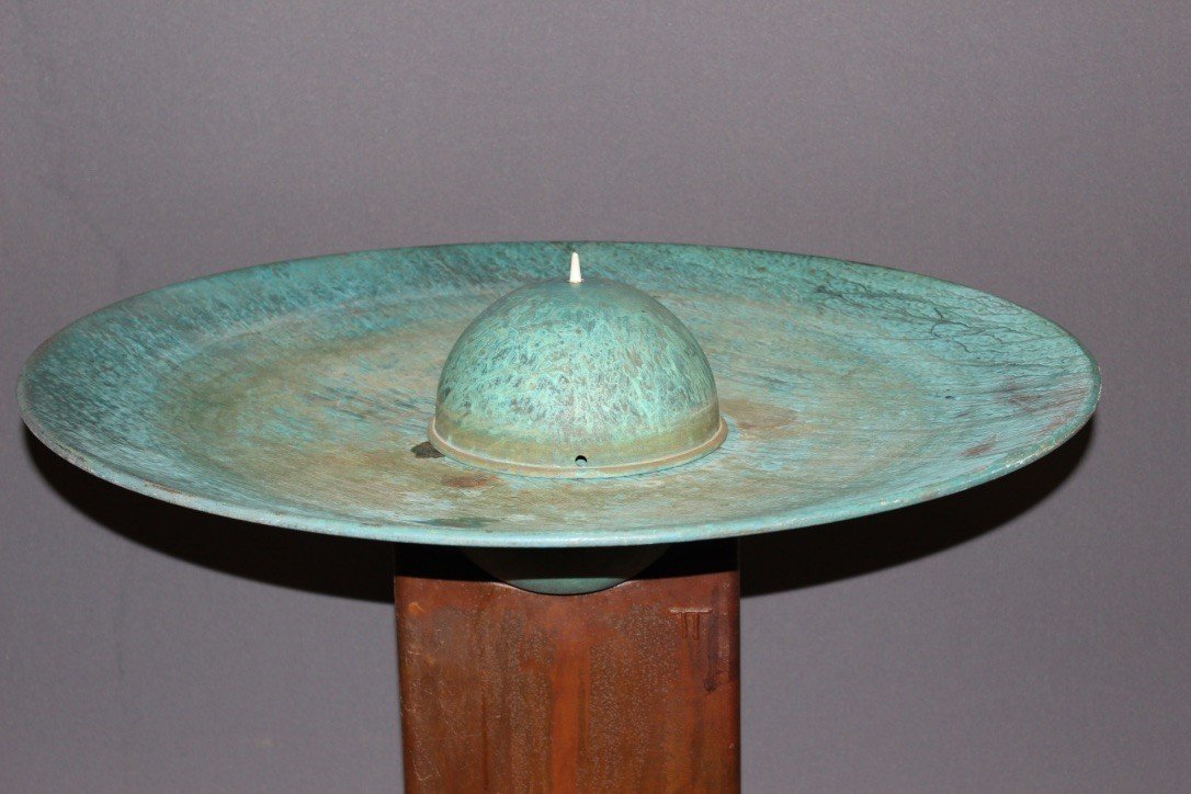 Fountain In Iron And Copper By Tom Torrens Circa 1990-photo-4
