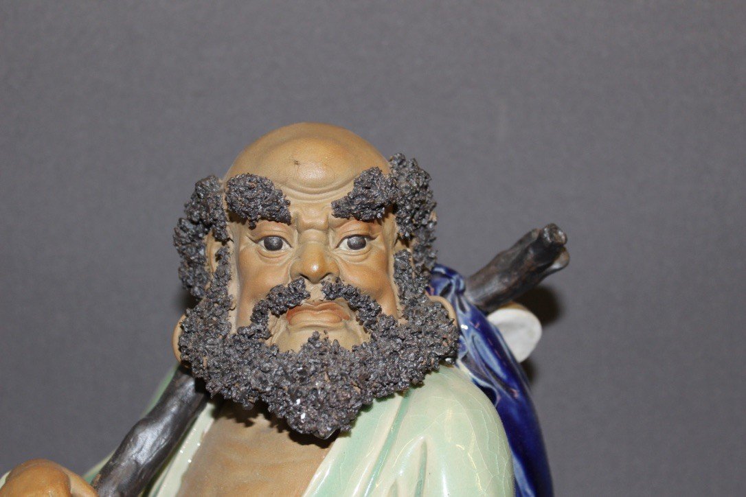 Polychrome Ceramic Representing A Chinese Vagabond Circa 1940-photo-2