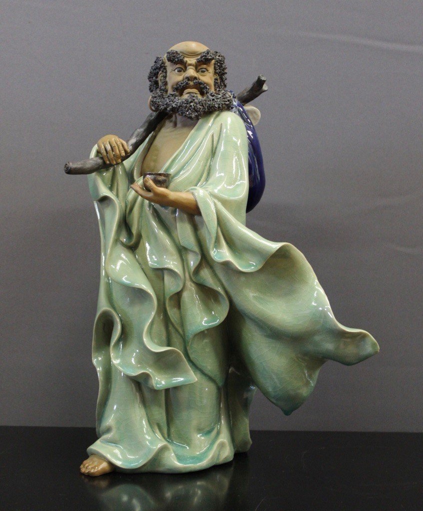 Polychrome Ceramic Representing A Chinese Vagabond Circa 1940