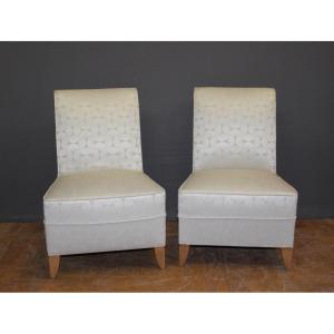 Pair Of Art Deco Fireside Chairs Circa 1940