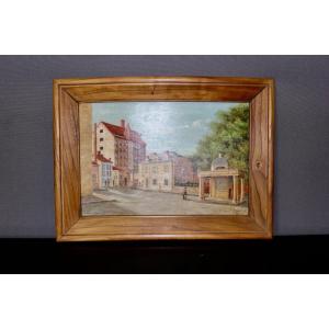 Huile Sur Panneau , Rue Animée Par Bravo 1944