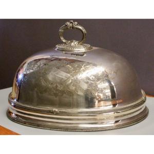 Grande Cloche De Service En Métal Argenté Fin XIX