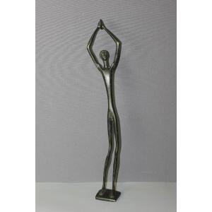 Bronze Discus Thrower With Green Patina