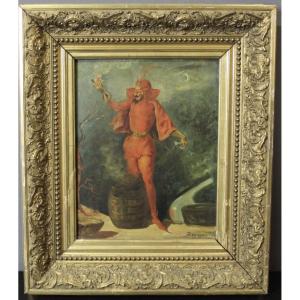 Huile sur toile , Méphistophélès par Louis Beyson fin XIX