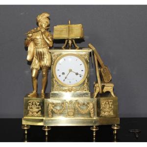 Charles X Period Gilt Bronze Troubadour Clock