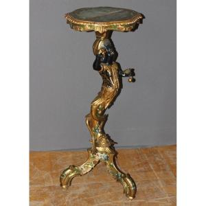 Venetian Side Table In Carved And Painted Wood, Italy, 19th Century 
