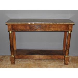 Empire Style Walnut Console Table, 19th Century