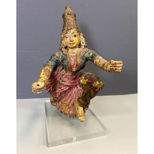 Radjasthan Polychrome Wooden Sculpture Late 19th Century