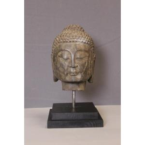 Tête de Bouddha en Pierre XIX