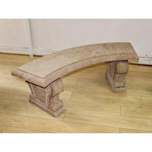 Paire de Bancs de Jardin en Marbre Rose Perlino XX