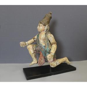 Bois Polychrome , Radjasthan , Inde du Nord XIXe