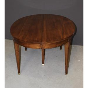 Restoration Walnut Belt Table With Three Walnut Leaves 19th Century