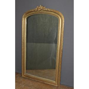 19th-century Louis XVI Mirror In Gilded Stucco